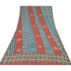 Sanskriti Vintage Blue/Red Sarees Pure Georgette Silk Printed Sari Craft Fabric