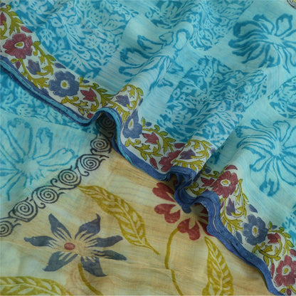 Sanskriti Vintage Multi Indian Sarees Printed Blend Georgette Sari Craft Fabric