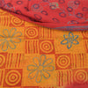 Sanskriti Vintage Yellow/Red Sarees Pure Georgette Silk Print Sari Craft Fabric