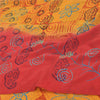 Sanskriti Vintage Yellow/Red Sarees Pure Georgette Silk Print Sari Craft Fabric