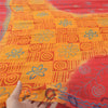 Sanskriti Vintage Yellow/Red Sarees Pure Georgette Silk Print Sari Craft Fabric