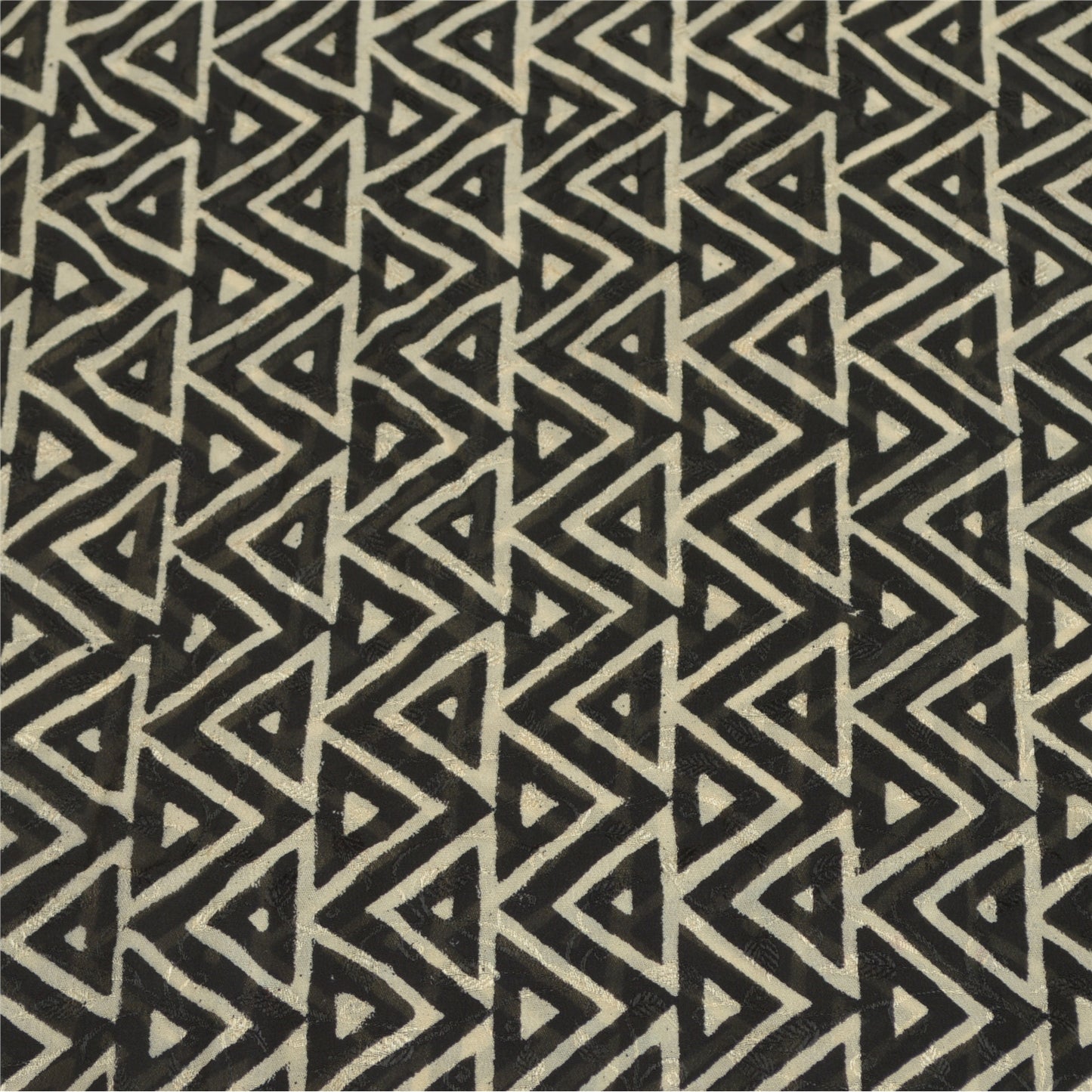 Sanskriti Vintage Black Indian Sari Printed Pure Georgette Sarees Craft Fabric