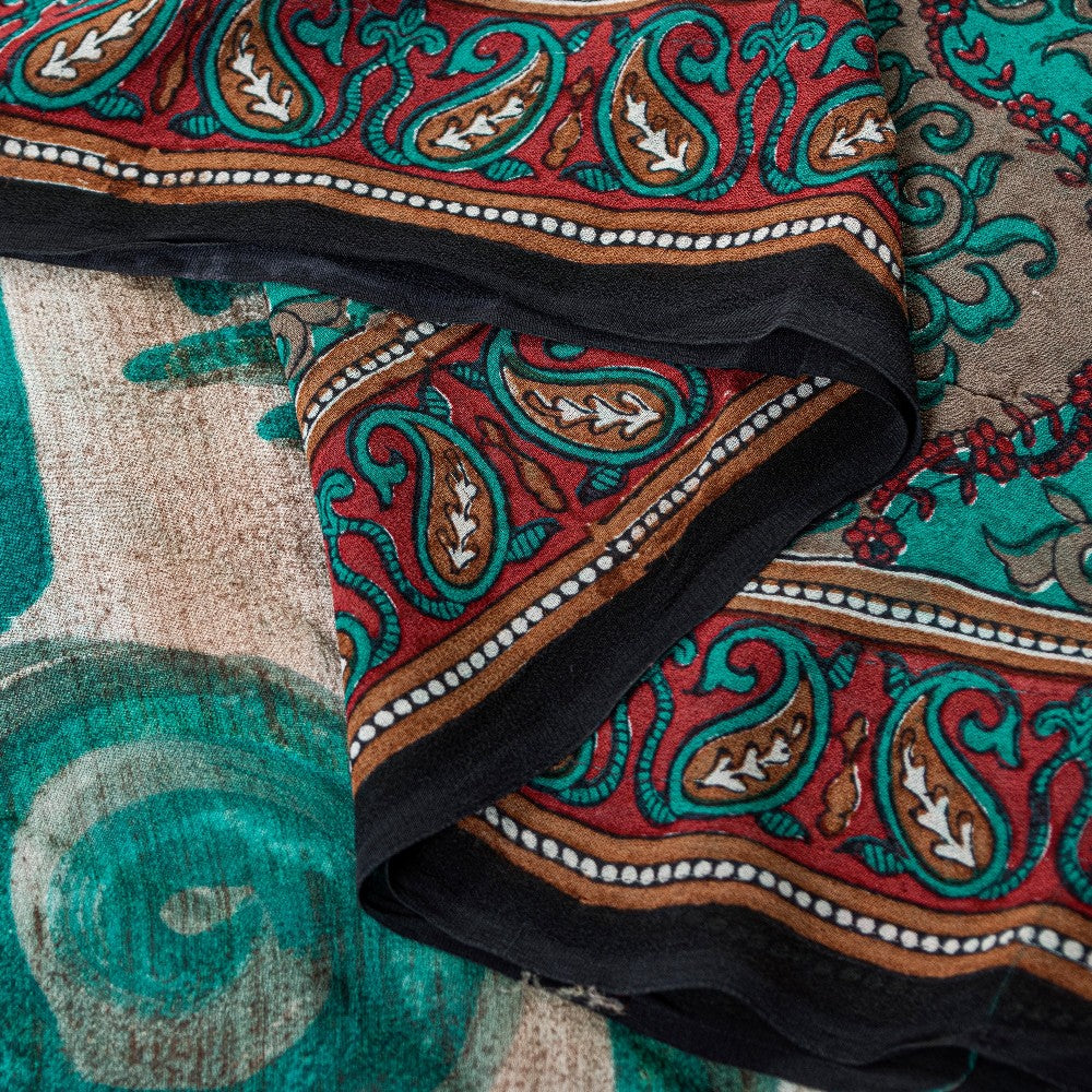 Sanskriti Vintage Saree Pure Georgette Silk Multicolor Printed Sari Craft Sustainable Fabric