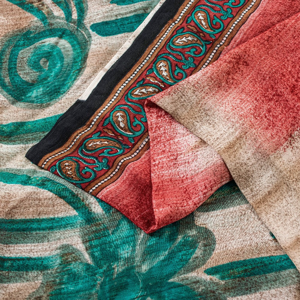 Sanskriti Vintage Saree Pure Georgette Silk Multicolor Printed Sari Craft Sustainable Fabric