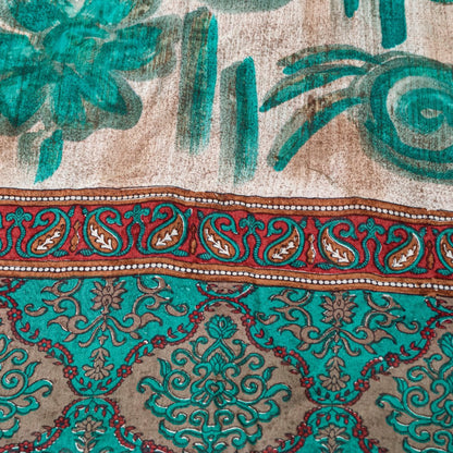 Sanskriti Vintage Saree Pure Georgette Silk Multicolor Printed Sari Craft Sustainable Fabric