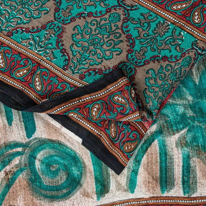 Sanskriti Vintage Saree Pure Georgette Silk Multicolor Printed Sari Craft Sustainable Fabric