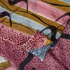 Sanskriti Vintage Sari Blend Georgette Lilla Trykt Sari 5 Yard Håndværk Bæredygtigt Stoff