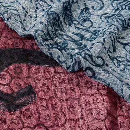 Sanskriti Vintage Sari Blend Georgette Lilla Trykt Sari 5 Yard Håndværk Bæredygtigt Stoff