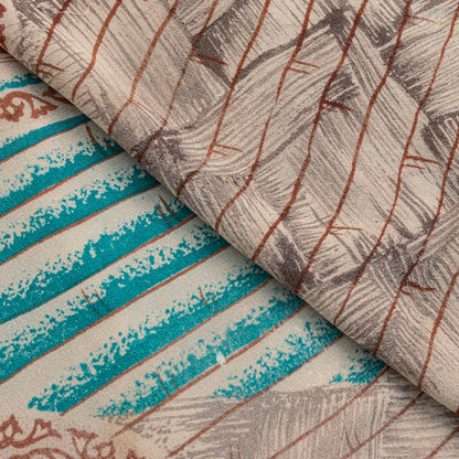 Sanskriti Vintage Sarees Red 5.5+Yd 100% Pure Georgette Silk Saree Floral Printed Sari Create Dresses, Kaftan, Skirt, Tops, Project, Decor