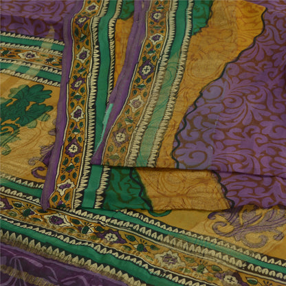 Sanskriti Vintage Sarees Pure Georgette Silk Printed Zari Work Sari Craft Fabric