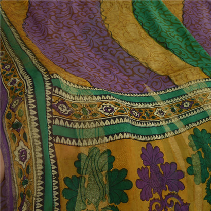 Sanskriti Vintage Sarees Pure Georgette Silk Printed Zari Work Sari Craft Fabric