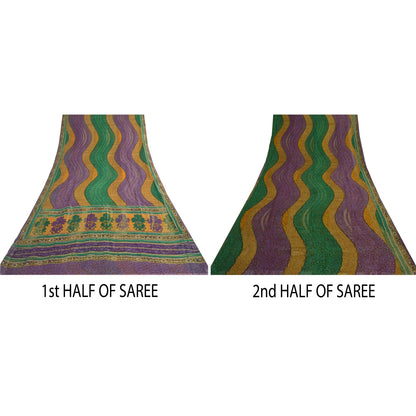 Sanskriti Vintage Sarees Pure Georgette Silk Printed Zari Work Sari Craft Fabric