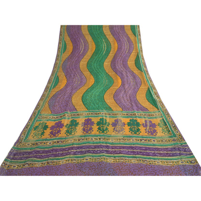 Sanskriti Vintage Sarees Pure Georgette Silk Printed Zari Work Sari Craft Fabric