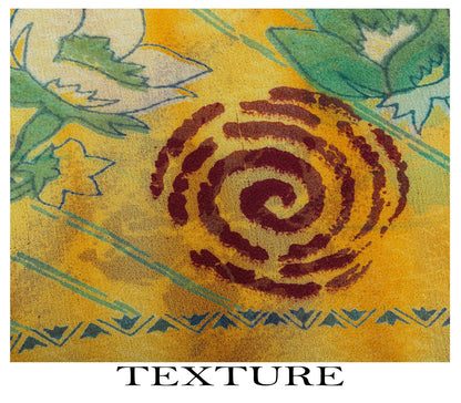 Sanskriti Vintage Saree Yellow Pure Georgette Floral Print Sari 5.5+Yard Fabric