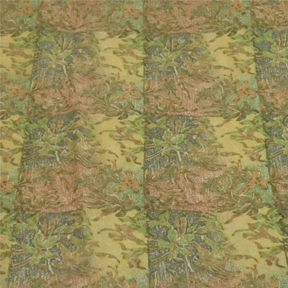 Сари Sanskriti Vintage Green Saree из чистого шелка-жоржета с принтом, мягкая ткань для рукоделия, устойчивая ткань