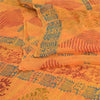 Sanskriti Vintage Sari 100% Pure Georgette Silk Yellow Floral Printed Saree 6Yd Craft Fabric Boho Quilting Material For DIY Projects