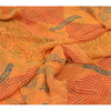 Sanskriti Vintage Sari 100% Pure Georgette Silk Yellow Floral Printed Saree 6Yd Craft Fabric Boho Quilting Material For DIY Projects