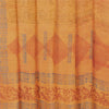 Sanskriti Vintage Sari 100% Pure Georgette Silk Yellow Floral Printed Saree 6Yd Craft Fabric Boho Quilting Material For DIY Projects