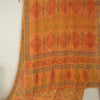 Sanskriti Vintage Sari 100% Pure Georgette Silk Yellow Floral Printed Saree 6Yd Craft Fabric Boho Quilting Material For DIY Projects
