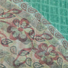 Sanskriti Vintage Grøn Sari Blend Georgette Trykt Sari 5Yd Håndværk Blødt Bæredygtigt Stoff