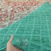 Sanskriti Vintage Grøn Sari Blend Georgette Trykt Sari 5Yd Håndværk Blødt Bæredygtigt Stoff