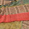Sanskriti Vintage 100% Pure Georgette Silk Bollywood Multicolor Printed 5 Yd Saree Home Decor, Women Floral Outfit, Silk Scrap Fabric