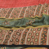 Sanskriti Vintage 100% Pure Georgette Silk Bollywood Multicolor Printed 5 Yd Saree Home Decor, Women Floral Outfit, Silk Scrap Fabric