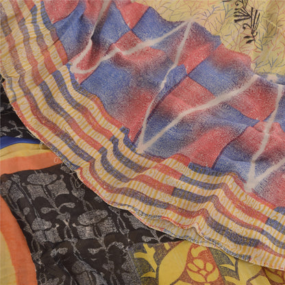 Sanskriti Vintage Saree Pure Georgette Silk Printed Sari Craft Multicolor Sustainable Fabric