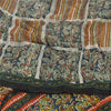 Sanskriti VintageSaree Pure Georgette Silk Printed Sari Craft Multicolor Sustainable Fabric