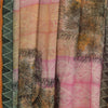 Sanskriti Vintage Pink Saree Blend Georgette Printed Sari 5Yd Craft Soft Sustainable Fabric