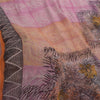 Sanskriti Vintage Pink Saree Blend Georgette Printed Sari 5Yd Craft Soft Sustainable Fabric