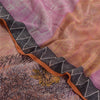 Sanskriti Vintage Pink Saree Blend Georgette Printed Sari 5Yd Craft Soft Sustainable Fabric