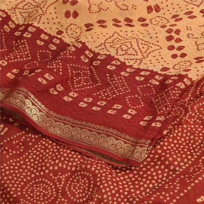 Sanskriti Vintage Blend Silk Beige Printed Zari Border Sarees 5 YD Craft Fabric upholstery fabric