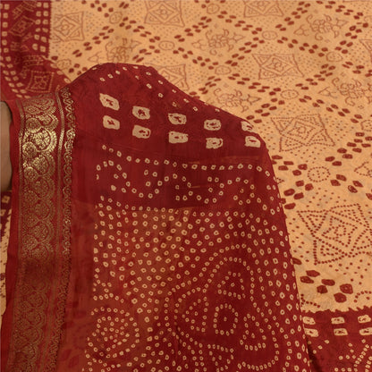 Sanskriti Vintage Blend Silk Beige Printed Zari Border Sarees 5 YD Craft Fabric upholstery fabric