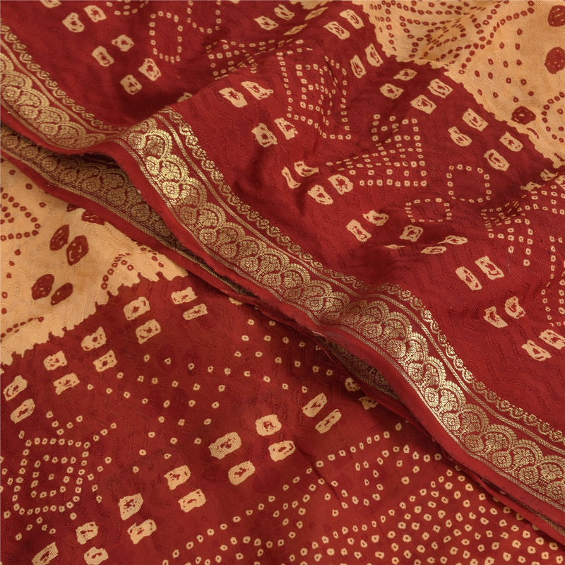 Sanskriti Vintage Blend Silk Beige Printed Zari Border Sarees 5 YD Craft Fabric upholstery fabric