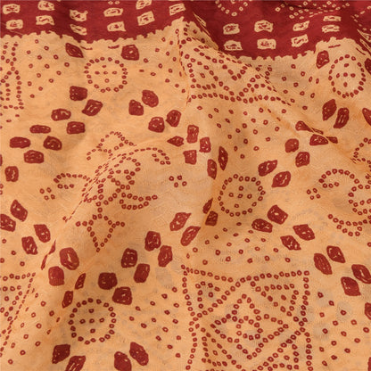 Sanskriti Vintage Blend Silk Beige Printed Zari Border Sarees 5 YD Craft Fabric upholstery fabric