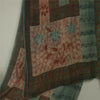 Sanskriti Vintage Pink & Blue Sarees Pure Georgette Print Sari 5yd Craft Fabric