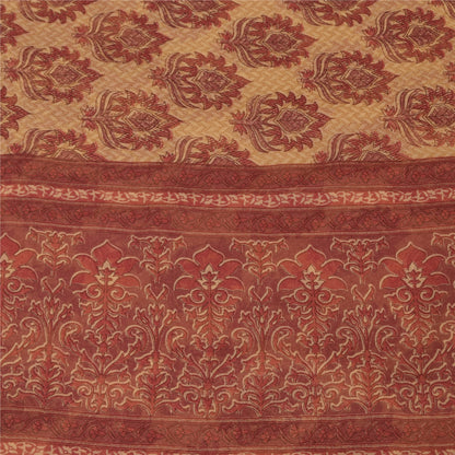 Sanskriti Vintage Georgette Printed floral design Sarees 5 Yard Craft Fabric upholstery fabric