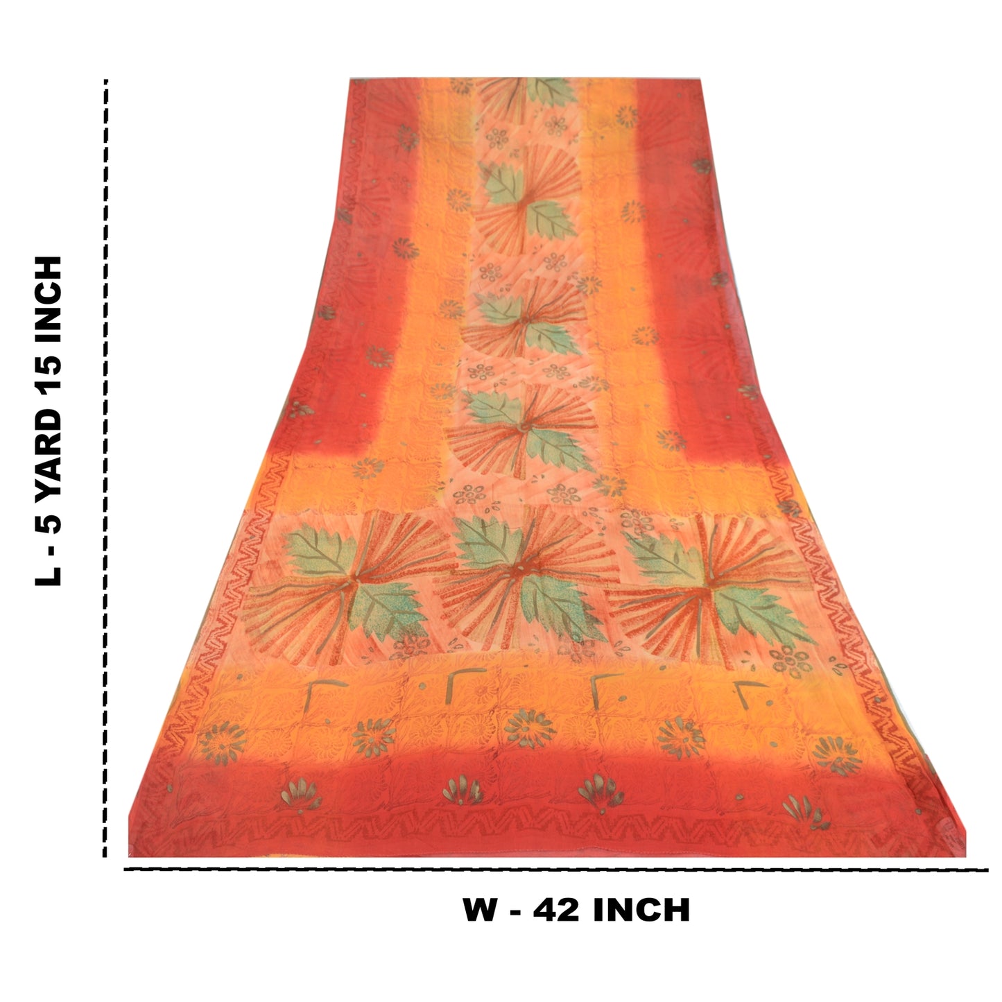Sanskriti Vintage Pure Georgette Silk Saree: Multicolor Floral Printed Indian Fabric Bohemian Fabric For Dressmaking,Craft Supplies