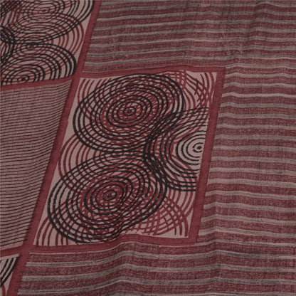 Sanskriti Vintage Sari 100% Pure Georgette Silk Purple Indian Printed Fabric 5Yd Saree Indian Heritage Textile Craft Supplies Material