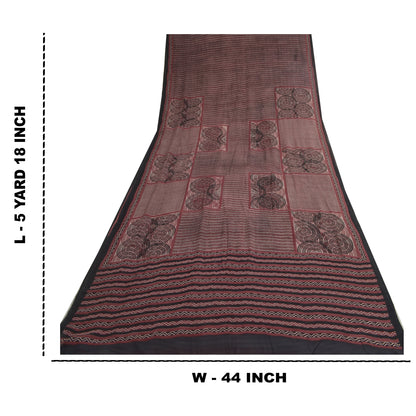 Sanskriti Vintage Sari 100% Pure Georgette Silk Purple Indian Printed Fabric 5Yd Saree Indian Heritage Textile Craft Supplies Material