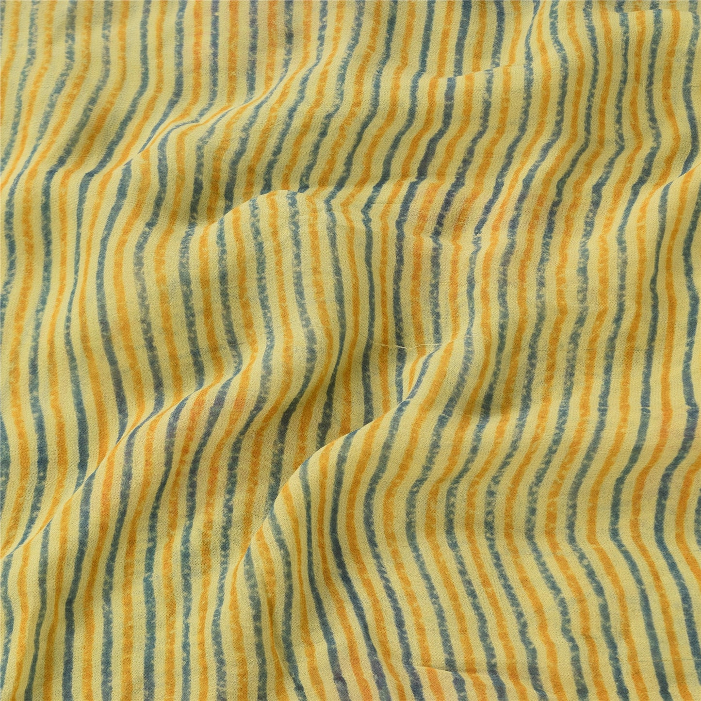 Sanskriti Vintage Blend Georgette Green Printed Sarees 5 Yard Craft Fabric upholstery fabric