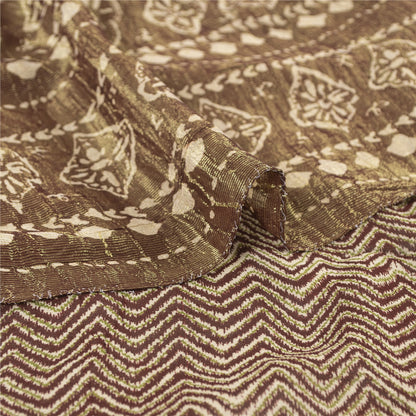 Sanskriti Vintage Dark Red Saree Pure Georgette Silk Printed Sari Craft Sustainable Fabric