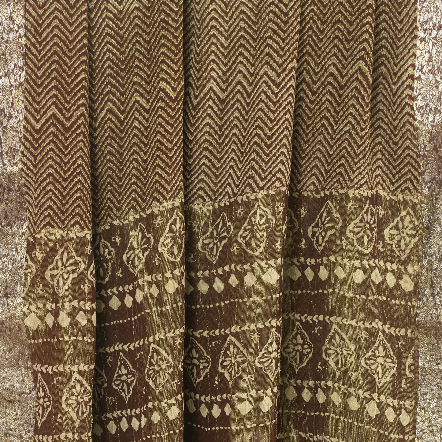 Sanskriti Vintage Dark Red Saree Pure Georgette Silk Printed Sari Craft Sustainable Fabric