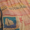 Sanskriti Vintage Peach Bollywood Printed Sari Pure Georgette Silk Sustainable Fabric Saree