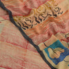 Sanskriti Vintage Peach Bollywood Printed Sari Pure Georgette Silk Sustainable Fabric Saree