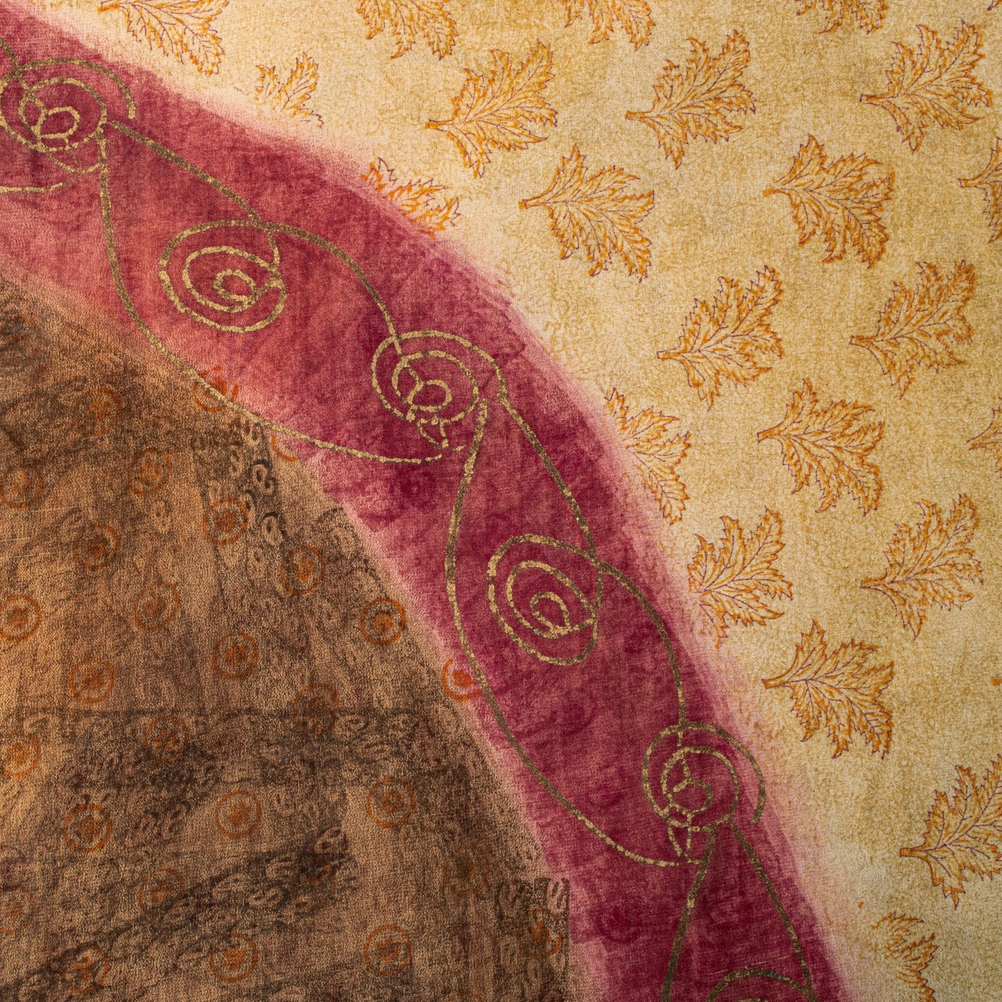 Sanskriti Vintage Sari 100% Pure Georgette Silk Brown Printed Floral Saree 5Yd Craft Fabric Boho Quilting Material For DIY Projects
