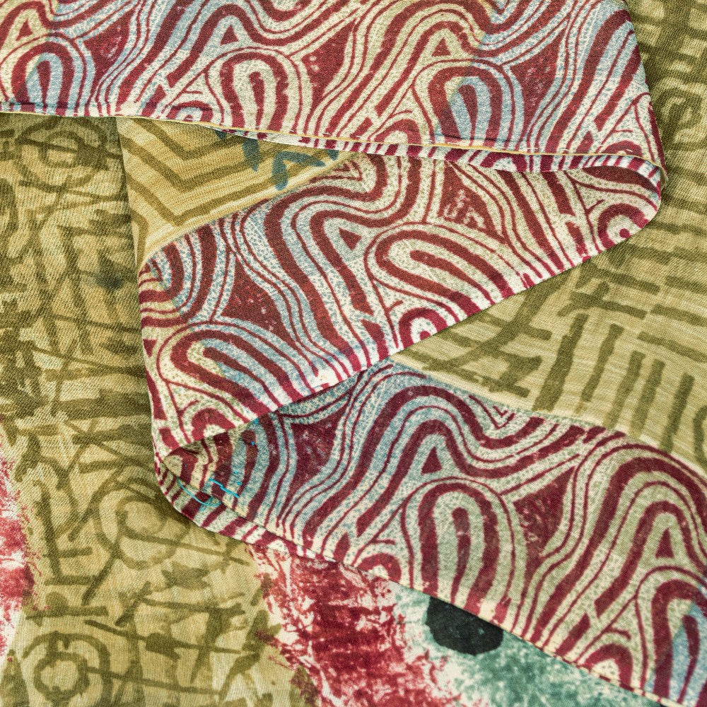 Sanskriti Vintage Green Sarees Pure Georgette Silk Printed Sari Craft Sustainable Fabric