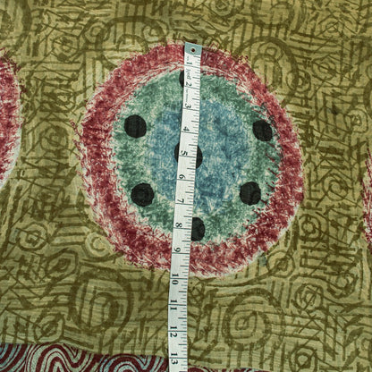 Sanskriti Vintage Green Sarees Pure Georgette Silk Printed Sari Craft Sustainable Fabric