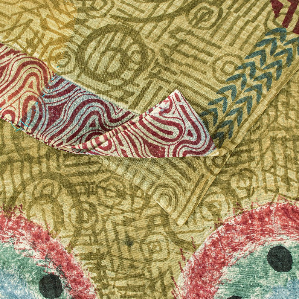 Sanskriti Vintage Green Sarees Pure Georgette Silk Printed Sari Craft Sustainable Fabric